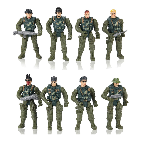 Hautton Soldier Action Figures Toy, 8 Army Men with Weapons Accessories, Removab