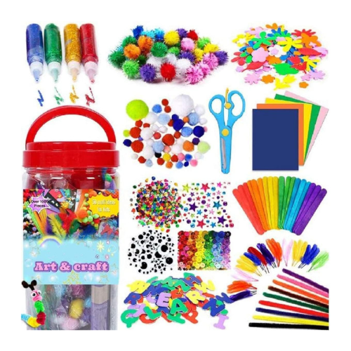 Mumoo Bear 1000PCS Arts and Crafts Supplies for Kids Toddler DIY Art Craft Kits 