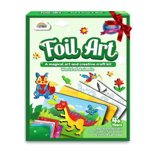 ZMLM Art Craft Activity for Kid: Foil Art Dinosaur & Animal Travel Toys, No Mess