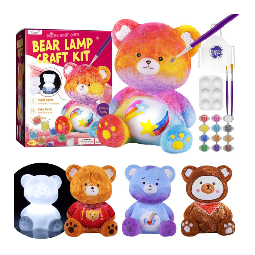 LAOESE Paint Your Own Bear Lamp Kit, Art Supplies Arts & Crafts Kit, Painting ki