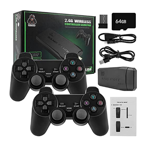 Retro Game Console with Dual Wireless Controllers Plug & Play Video Game Stick B