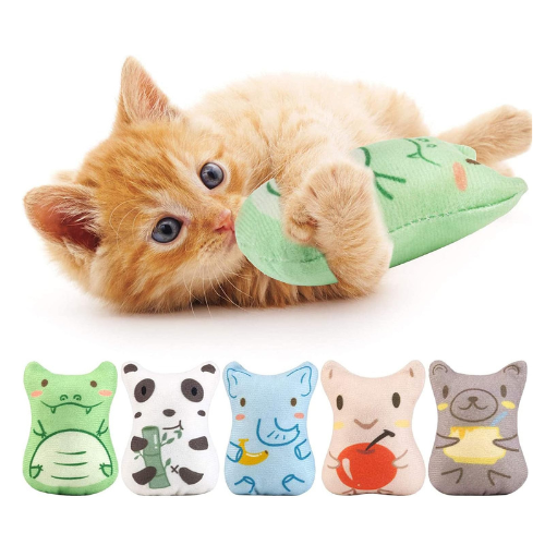 Sunscreen 5 Pack Catnip Toys, Catnip Toy Pillow, Interactive Catnip Filled Kitte