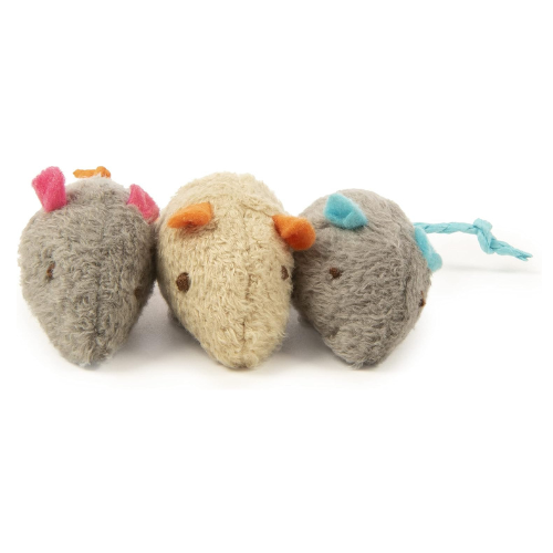 Smartykat (3 Count) Skitter Critters Catnip Cat Toys - Gray/Cream, 3 Count