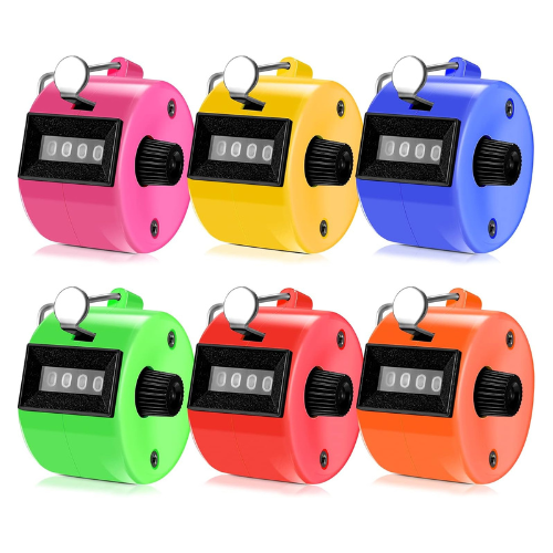 TOODOO 6 Pack Hand Tally Counter 4 Digit Mechanical Palm Click Counter Plastic H