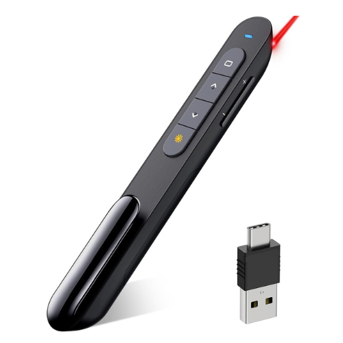 DinoFire USB Type C Wireless Presenter Remote Presentation Clicker,Volume Contro