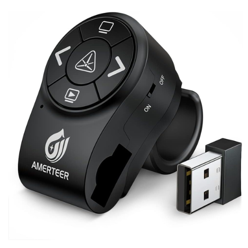 AMERTEER AMERTEER Wireless Presenter RF 2.4GHz Presentation Laser Pointer Finger