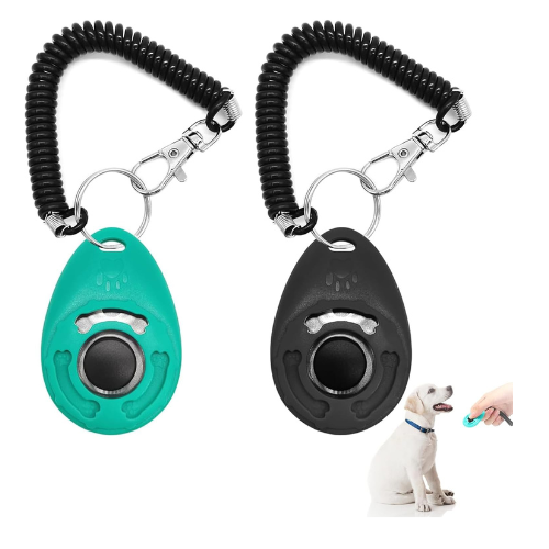 FENDOUNIU Pet Training Clicker , 2 Pcs Dog Training Clicker with Wrist Strap and
