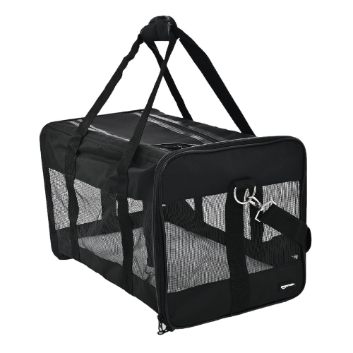 Basics Soft-Sided Mesh Pet Travel Carrier, Large, Black