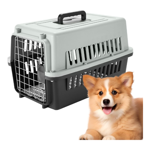 SKY-TOUCH Portable Hard Sided Pet Carrier Carry Breathable Crate Puppy Cage Tote