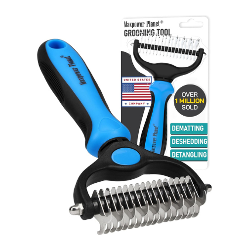 Maxpower Planet Pet Grooming Brush - Double Sided Shedding and Dematting Underco