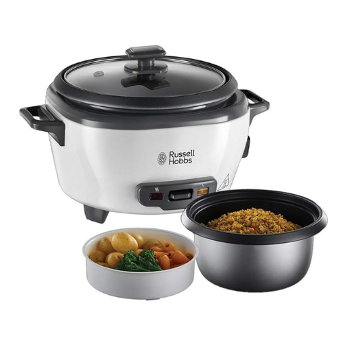 Russell Hobbs Rice Cooker Small [Medium] 0.8L (incl. steamer insert, reheat func