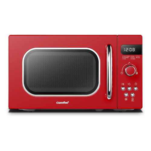 COMFEE' Microwave Oven Retro Vintage 20L 800W with 8 Automatic Menus, 5 Power Le