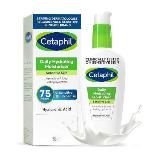 Cetaphil Daily Hydrating Face Moisturiser, 88ml, For Sensitive Skin, With Hyalur