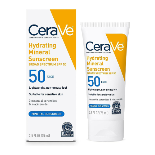 CeraVe 100% Mineral Sunscreen SPF 50 | Face Sunscreen with Zinc Oxide & Titanium