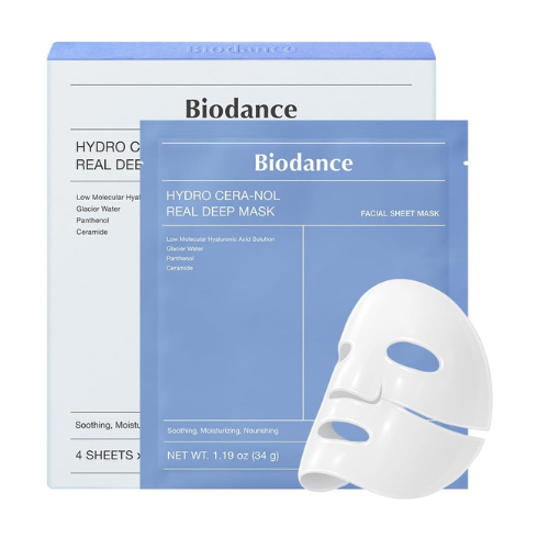BIODANCE Hydro Cera-nol Real Deep Mask, Overnight Hydrogel Mask, Soothing, Moist