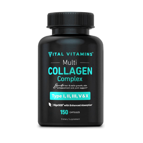 Vital Vitamins Grass Fed Enhanced Multi Collagen Pills (150 Capsules 3300mg)