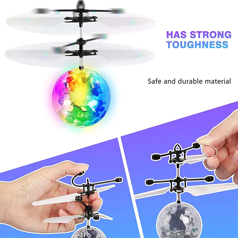Mini Gesture Sensing Levitation Flying Led Light Crystal Ball RC Helicopter Kids banner 5