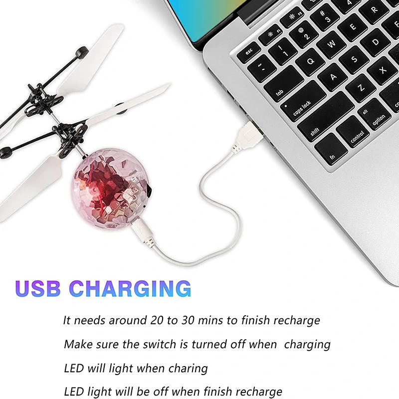 Mini Gesture Sensing Levitation Flying Led Light Crystal Ball RC Helicopter Kids banner 4