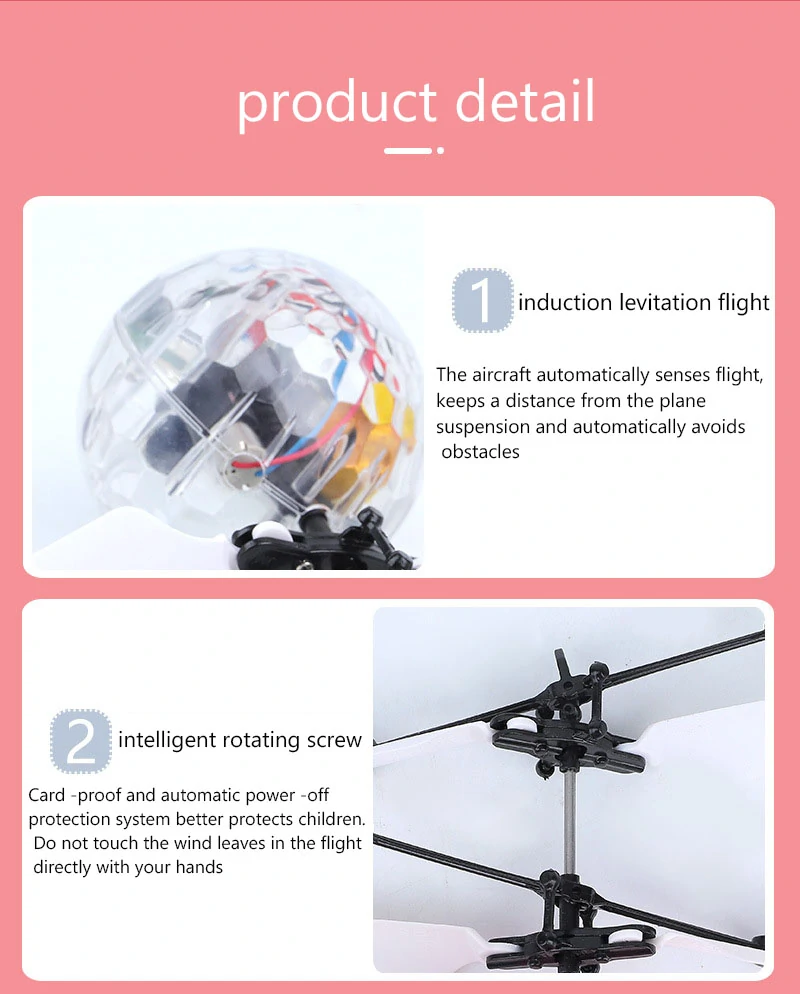 Mini Gesture Sensing Levitation Flying Led Light Crystal Ball RC Helicopter Kids banner 1