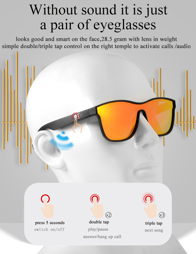 K1K2KXKK1K2KXKY KY03 TWS bluetooth Glasses Earphone Stereo Sound Dual Speakers A banner 5
