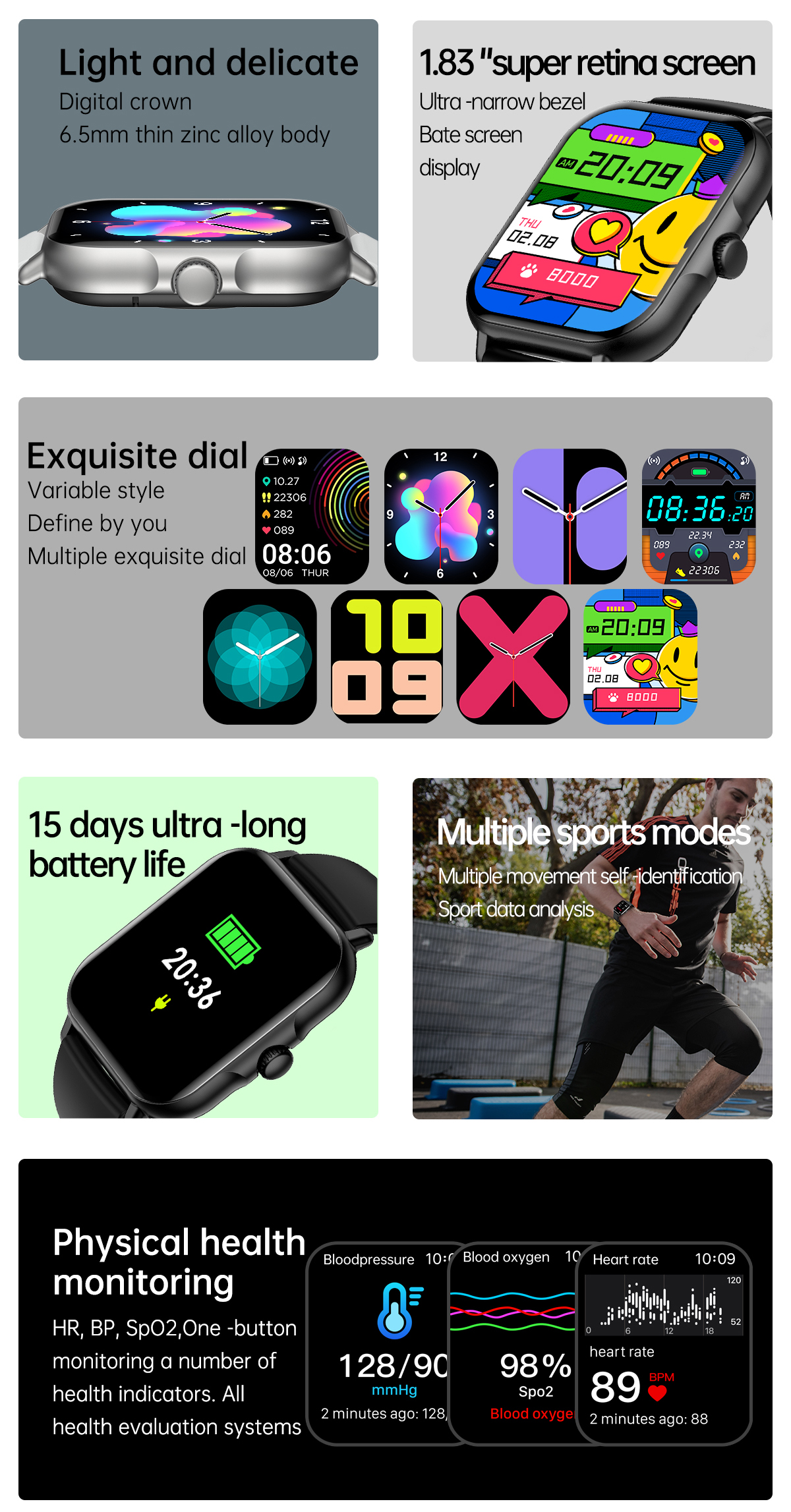 H15Plus Smart Watch - 1.83" HD Screen, Bluetooth Calls, Heart Rate & Blood Press banner 2