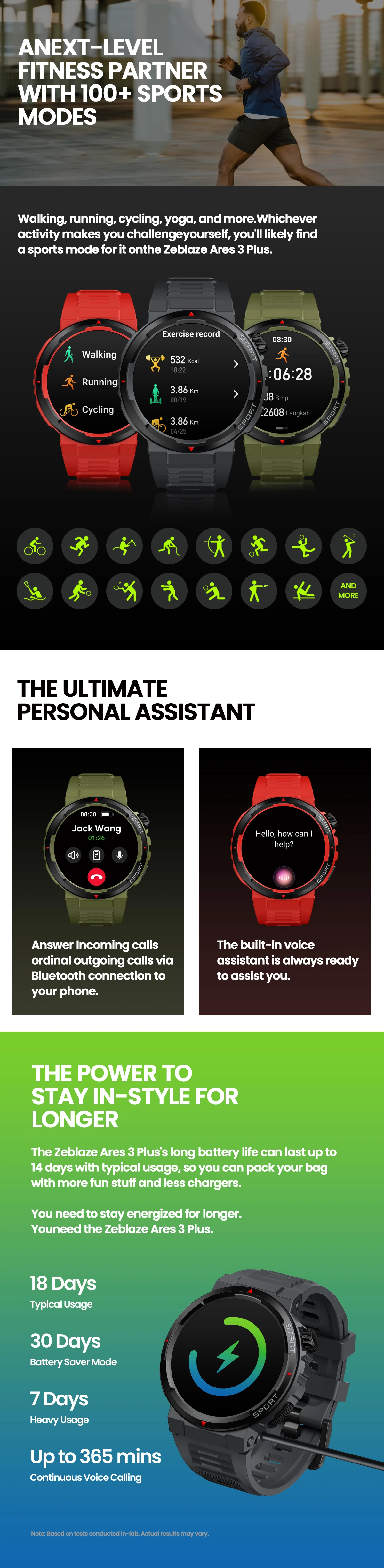 Zeblaze Ares 3 Plus Smart Watch - 1.43" AMOLED, Stainless Steel, IP68 banner 1