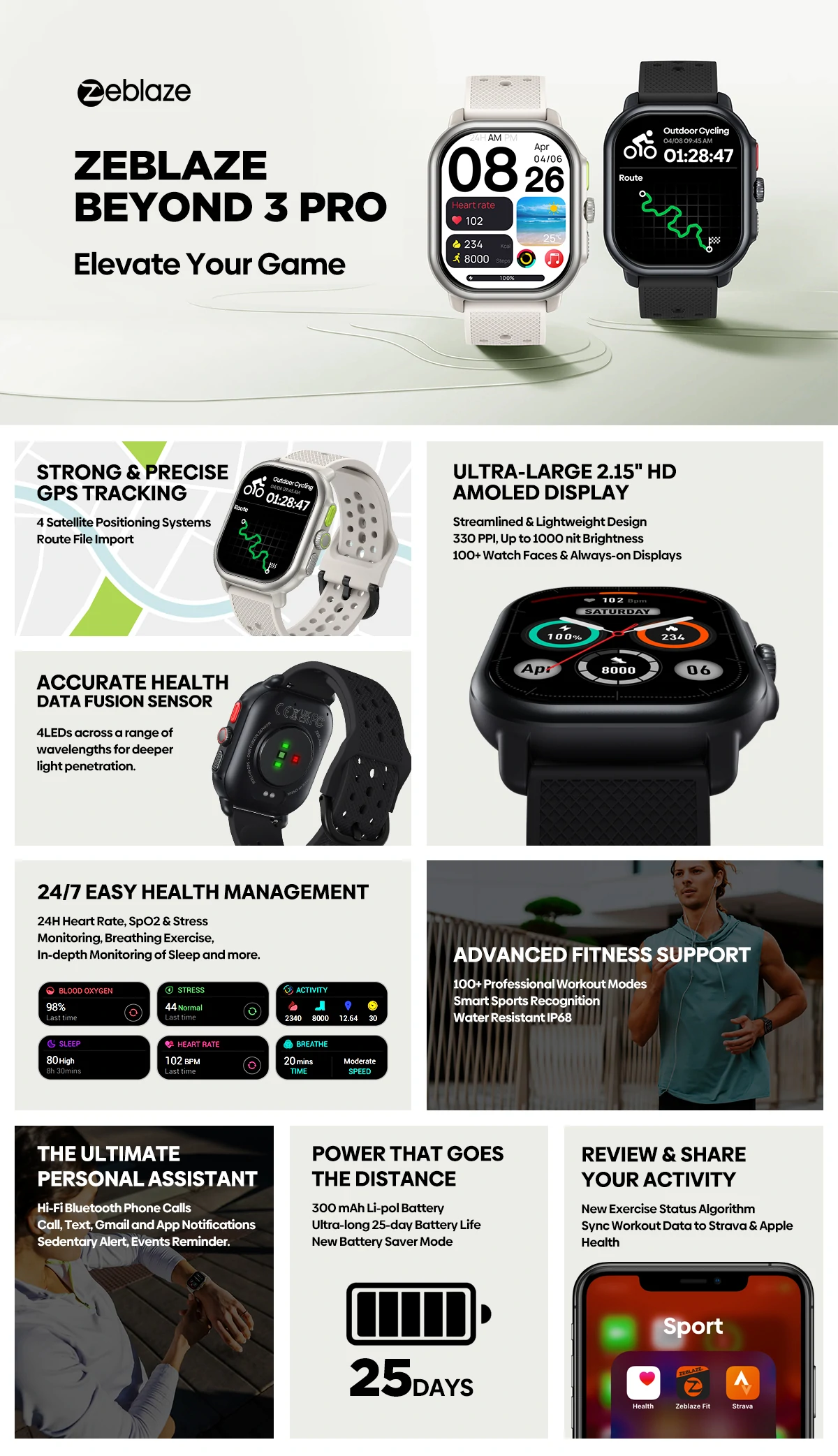 [2024 World Premiere]Zeblaze Beyond 3 Pro Ultra-Large Built-in GPS & Route Impor banner 1