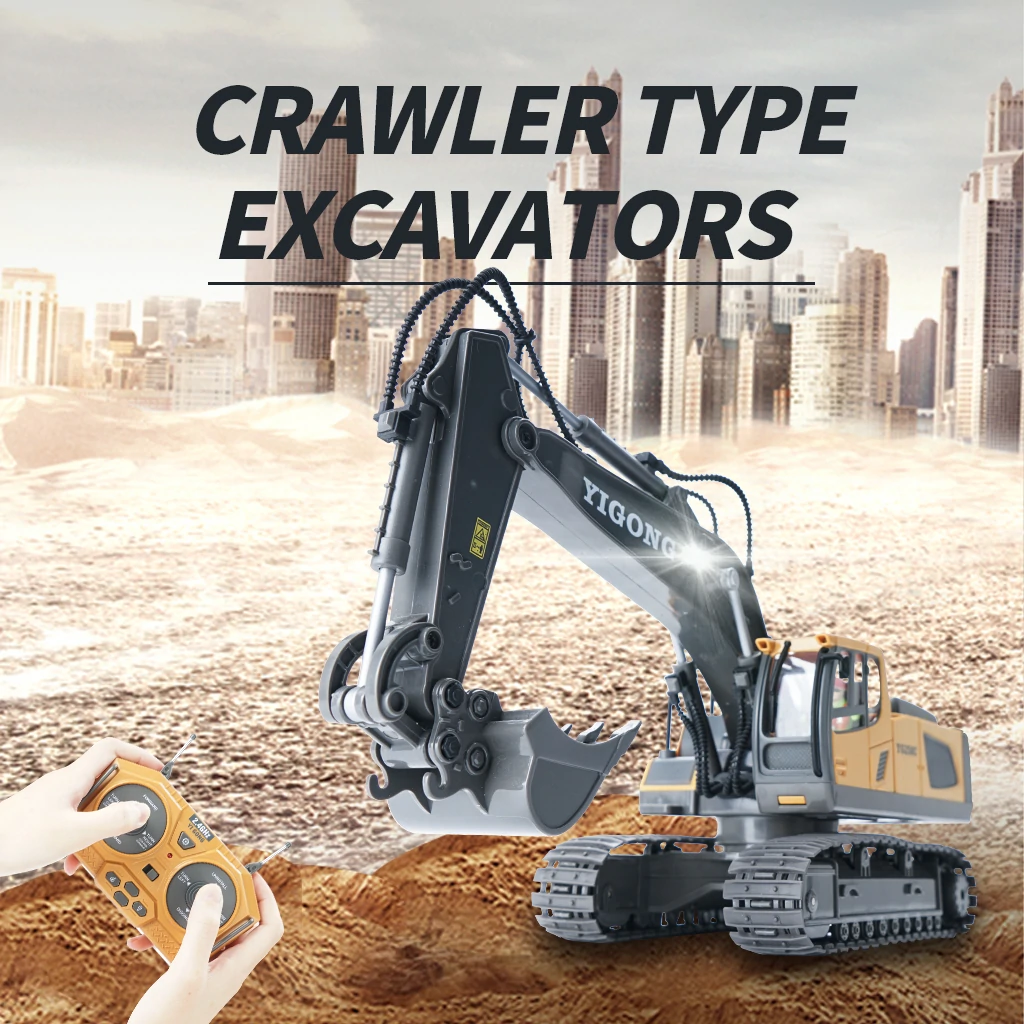 1044 RC Excavator 1/20 2.4GHz 9CH RC Car Construction Truck Engineering 40min Pl banner 1