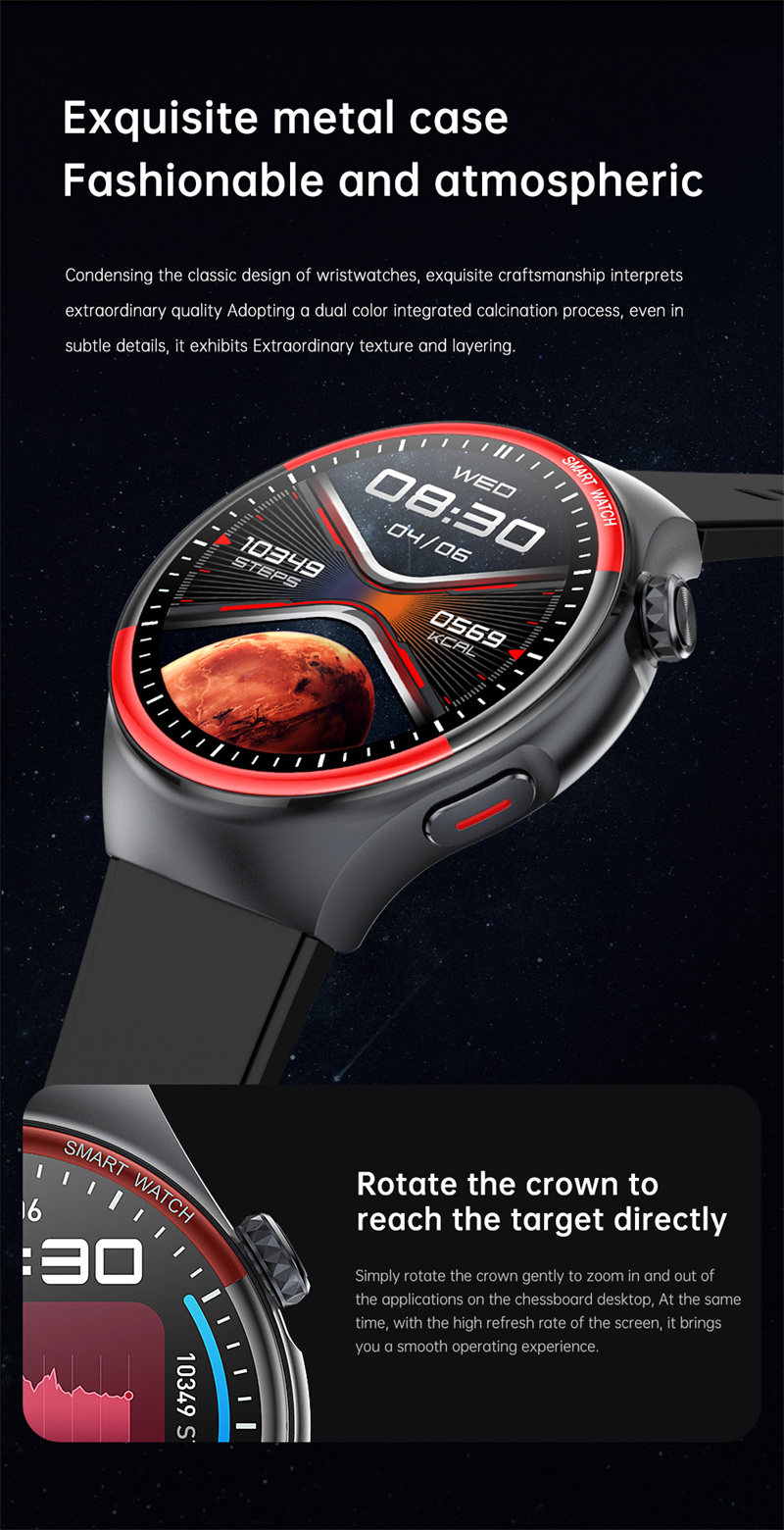 T82 Smart Watch - 1.43" AMOLED, Non-Invasive Glucose, HRV, NFC, Bluetooth Call, banner 2