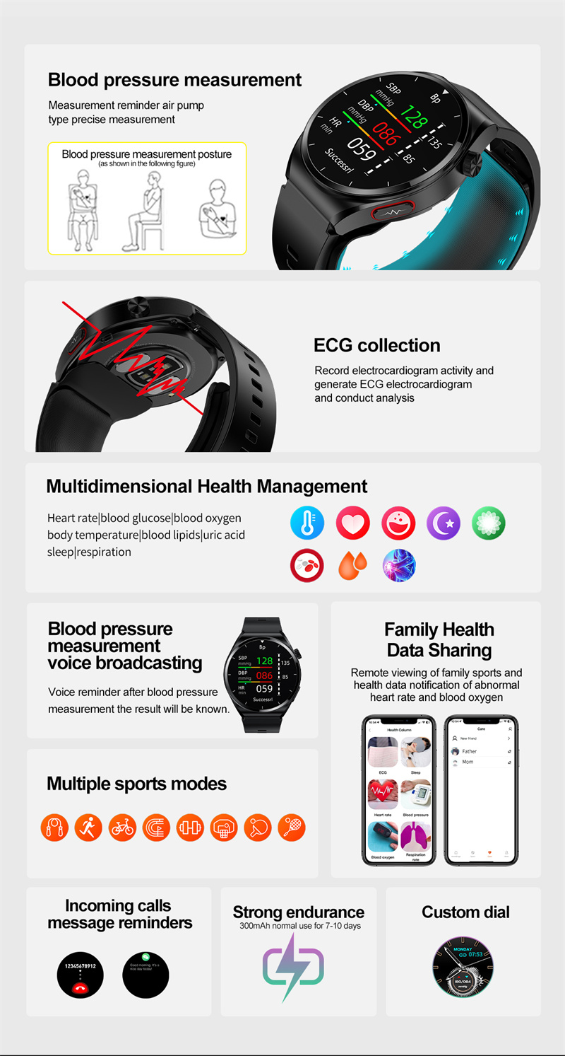 S22 Smart Watch - 1.39" HD, Air Pump & Airbag, ECG, Glucose & Lipid Monitoring, banner 2