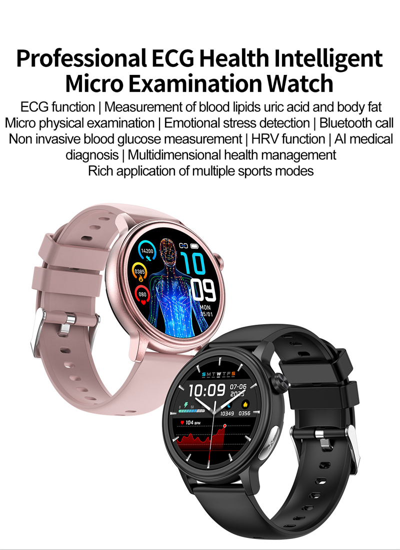 ET470 Smart Watch - 1.39" HD Screen, ECG, Blood Sugar & Composition Testing, Blu banner 1