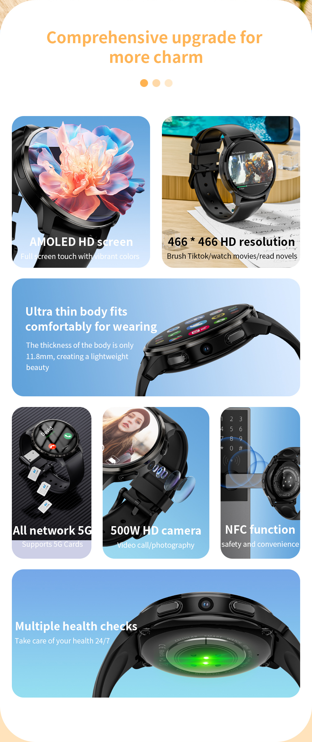 LOKMAT APPLLP 2 Smart Watch - 1.508" AMOLED, 4G/5G, GPS, 5MP Camera, 750mAh Batt banner 2