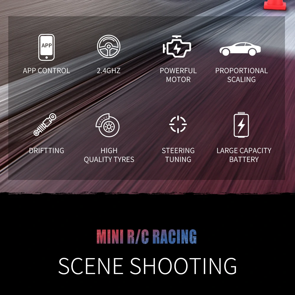 1/58 2.4G 4CH Electric Mini RC Car App Controlled Radio Remote Control Mini Raci banner 2