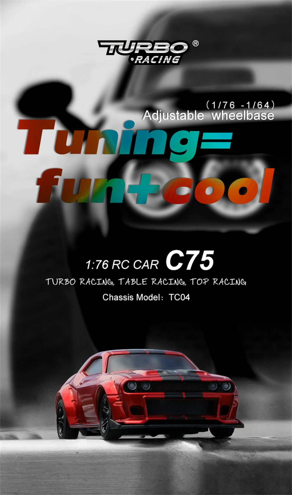Turbo Racing C75 RTR 1/76 2.4G RWD Mini Drift RC Car Sports Truck LED Lights Ful banner 1