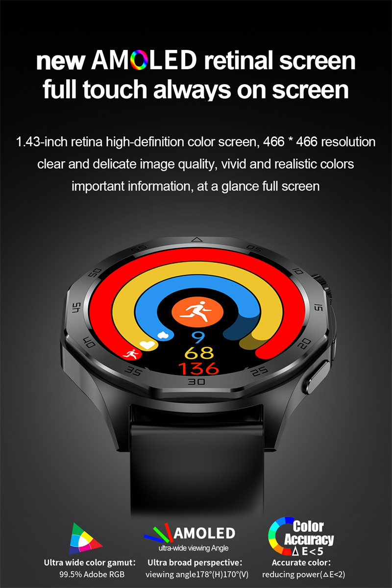 ET480 Smart Watch - 1.43" AMOLED, ECG, Non-Invasive Glucose, Health Monitoring, banner 2