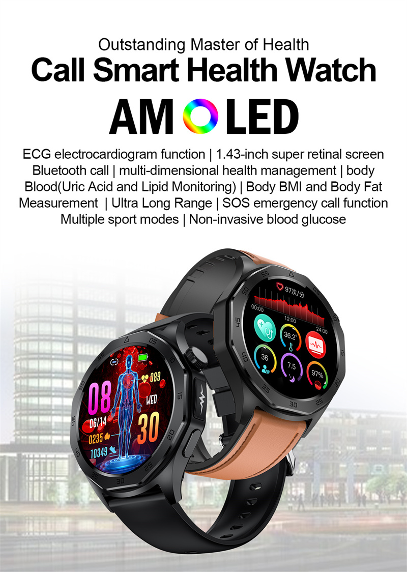 ET480 Smart Watch - 1.43" AMOLED, ECG, Non-Invasive Glucose, Health Monitoring, banner 1