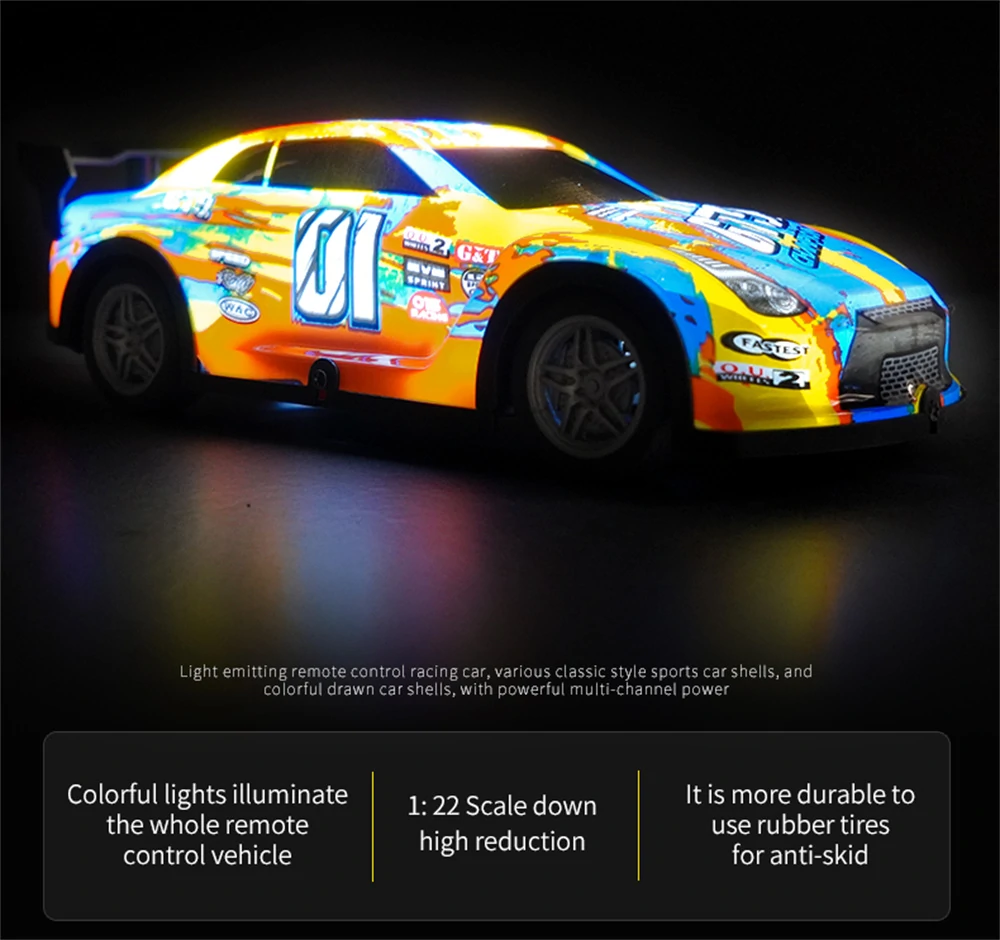 KYAMRC P220/221/222/223 1/22 27MHZ RWD Drift RC Car LED Light High Speed Racing banner 4