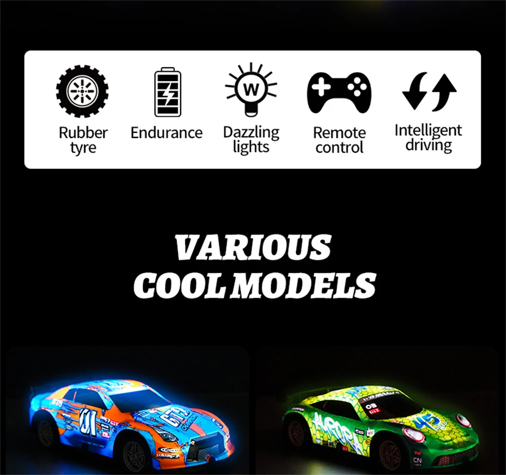 KYAMRC P220/221/222/223 1/22 27MHZ RWD Drift RC Car LED Light High Speed Racing banner 2
