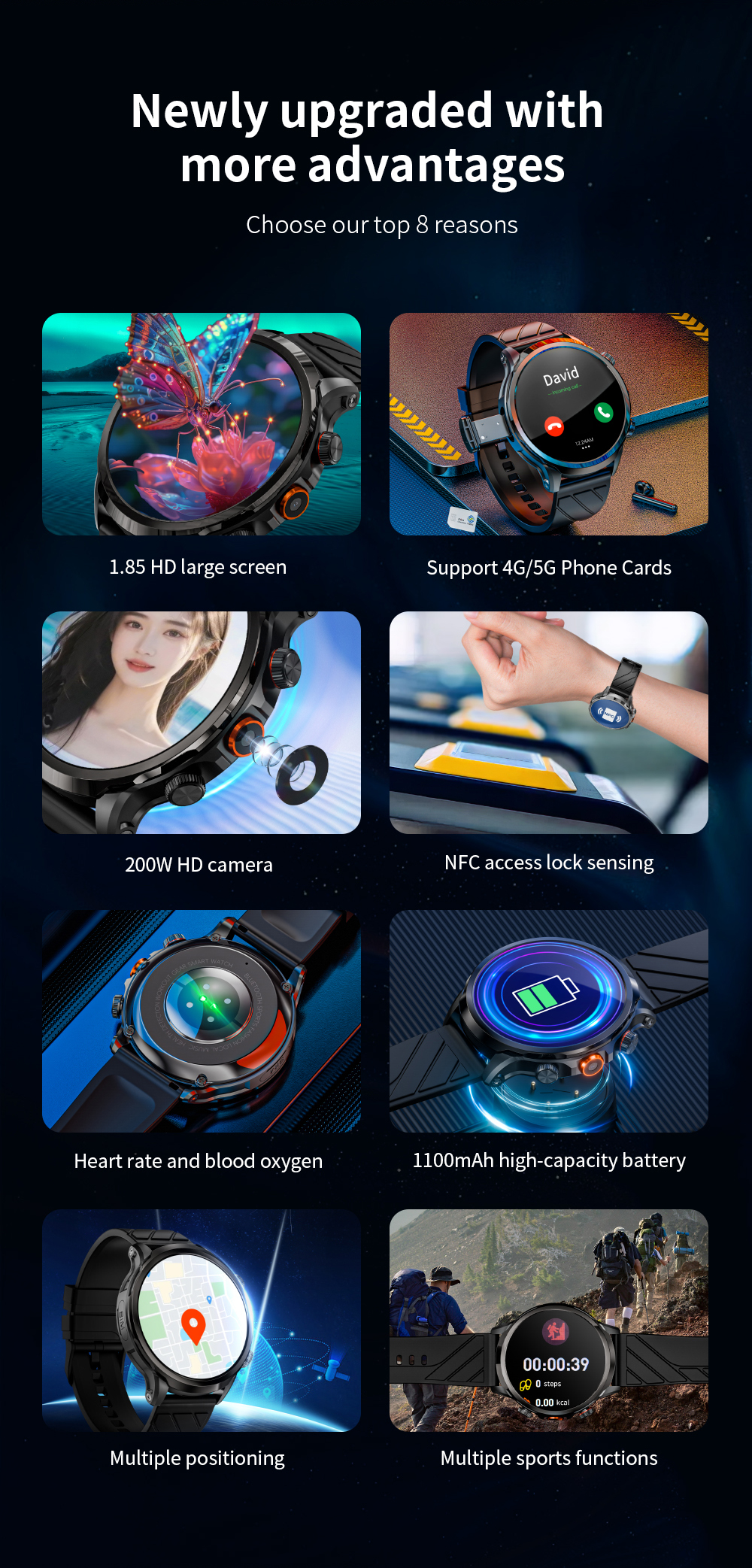 LOKMAT APPLLP 8 PRO Android 4G 5G 1.85 inch HD 200W HD Camera Wifi Call Wacth He banner 2