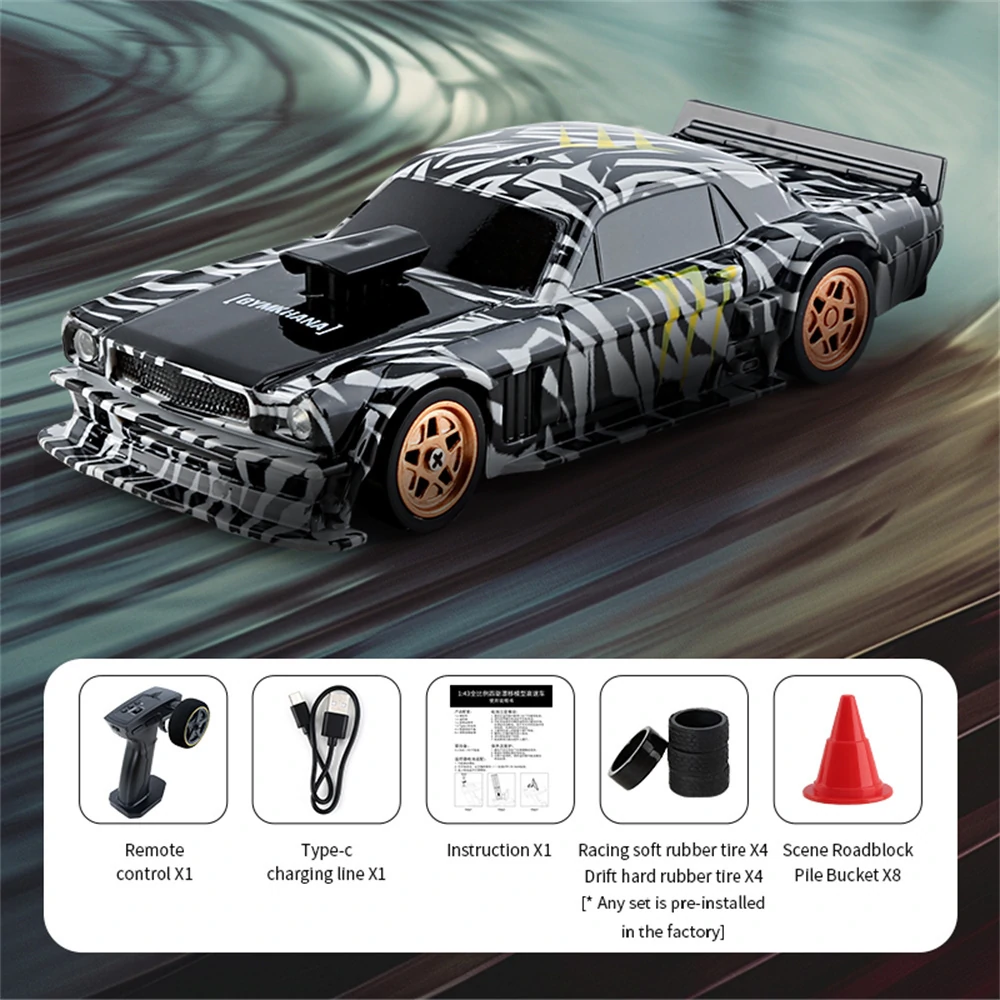 JIABAILE 4301/02/03/04 RTR 1/43 2.4G 4WD Drift RC Car Mini Race LED Light Radio banner 2