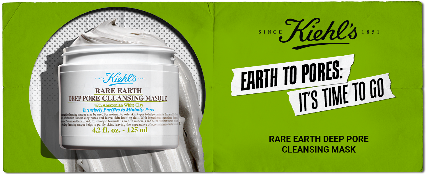 Kiehl's Rare Earth Deep Pore Cleansing Mask, Pore-Minimizing Face Mask banner 1
