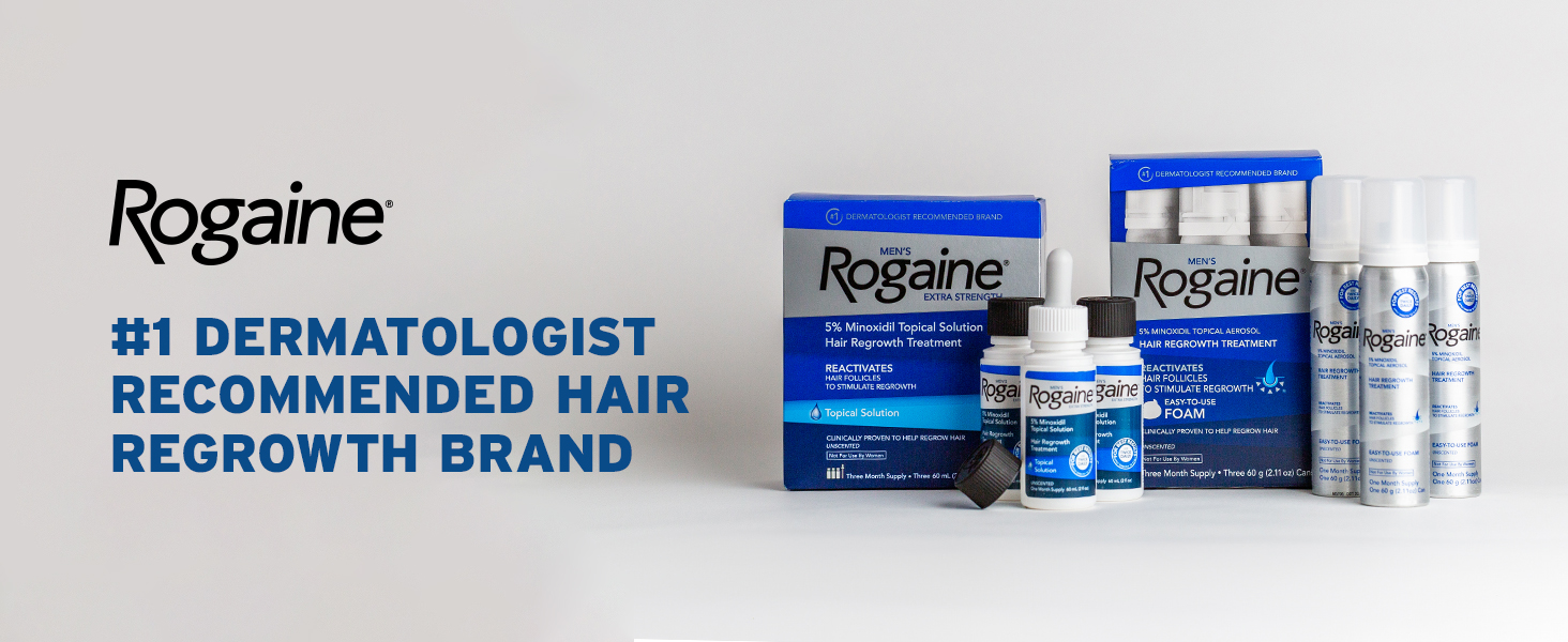 Men's Rogaine Extra Strength 5% Minoxidil Topical Solution for Thin Hair banner 1