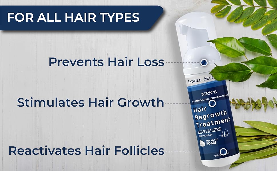 Jadole Naturals Men's 5% Minoxidil Foam- 3 x 60ml | Hair Regrowth Treatment for banner 2