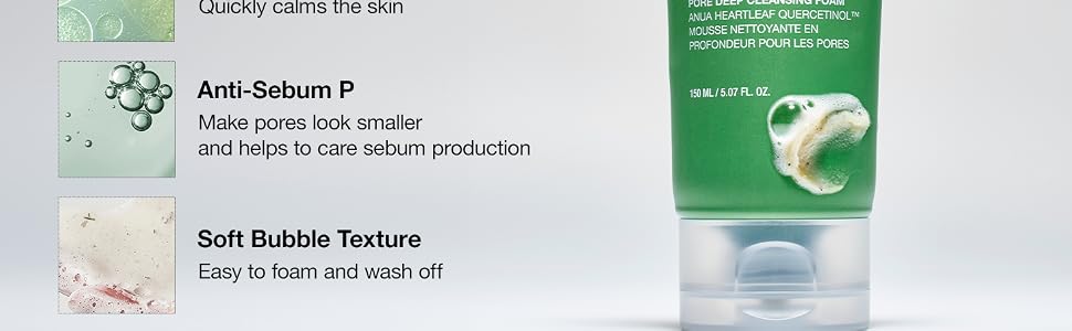 ANUA Heartleaf Quercetinol Pore Deep Cleansing Foam, Facial Cleanser, for Double banner 3