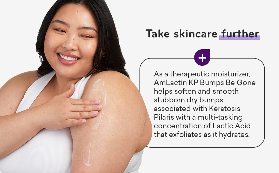 AmLactin KP Bumps Be Gone - 3 oz Keratosis Pilaris Moisturizing Cream with 15% L banner 3