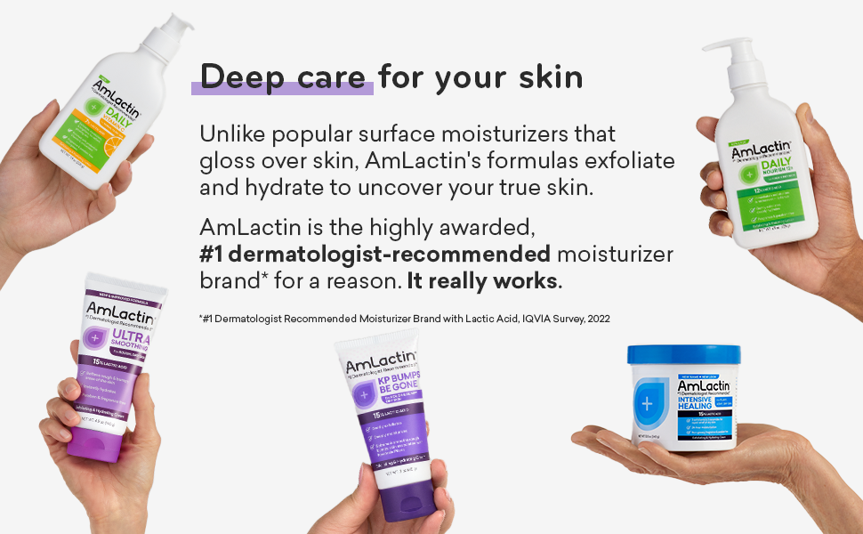 AmLactin KP Bumps Be Gone - 3 oz Keratosis Pilaris Moisturizing Cream with 15% L banner 4