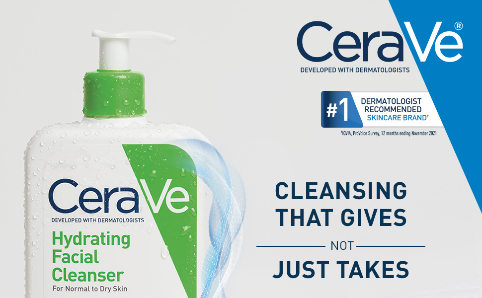 CeraVe Hydrating Cleanser | 236ml/8oz | Daily Face & Body Wash for Normal to Dry banner 1