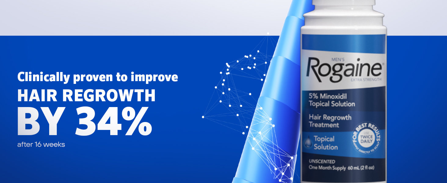 Men’s Rogaine Extra Strength 5% Minoxidil Topical Solution for Hair Loss and Hai banner 2