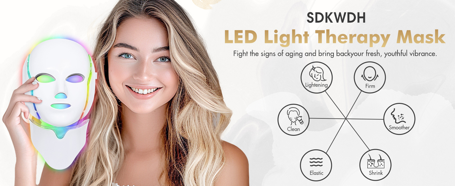 Red Light Therapy for Face, Led Face Mask Light Therapy, 7-1 Colors LED Facial S banner 2