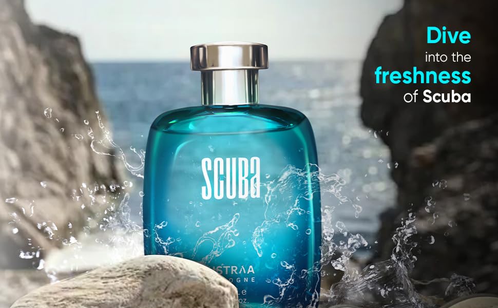 Ustraa Scuba Cologne - 100ml - Perfume for Men | With lively, spicy and deep aqu banner 2